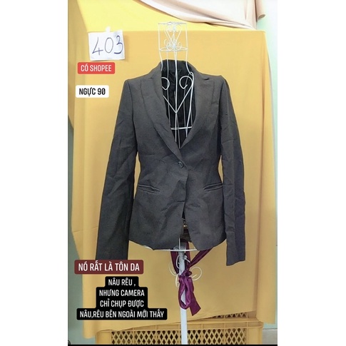 áo khoác vest màu nâu rêu (màu lạ lạ hiếm).S403