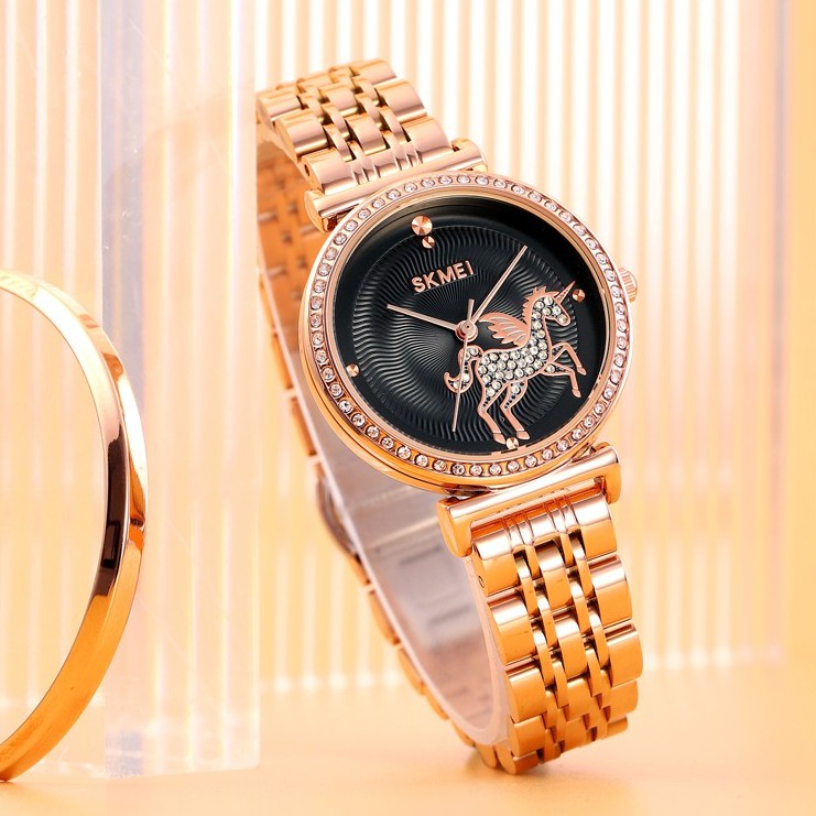 SKMEI 1686 Fashion Ladies Quartz Đồng hồ bằng thép không gỉ chống thấm nước cho bạn gái