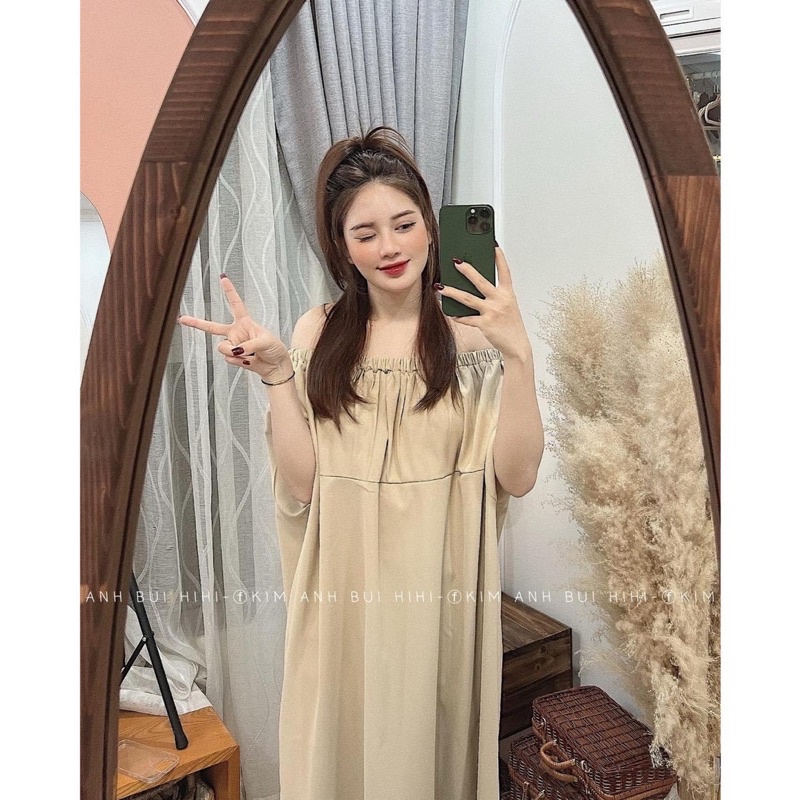 Váy xuông be tay hến