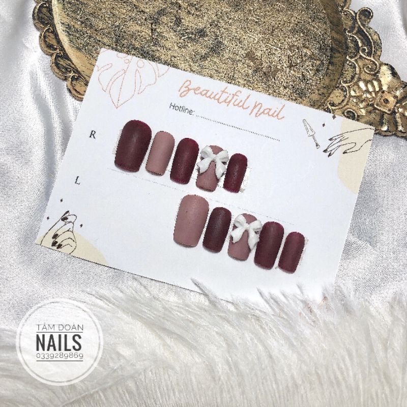 [NAIL BOX] Móng up thiết kế tone đỏ trái tim