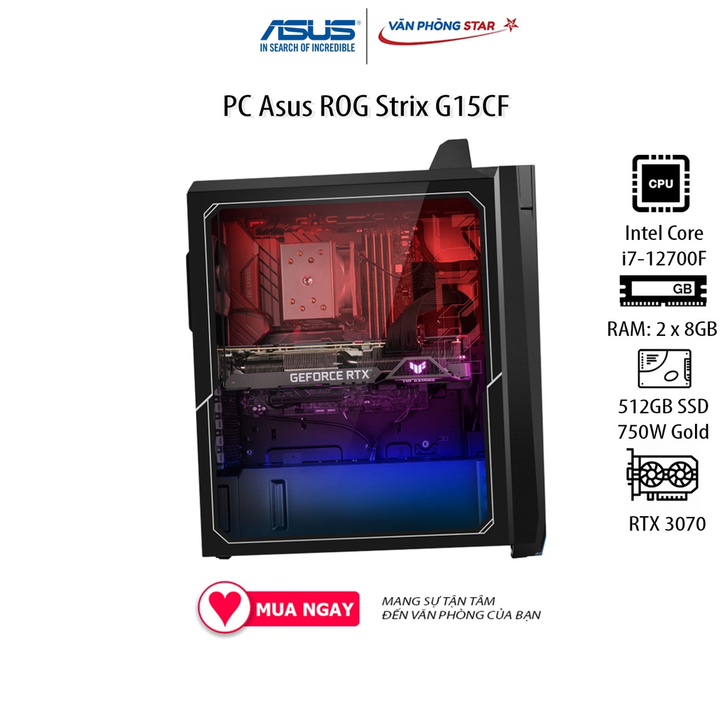 PC Asus ROG Strix G15CF (i7-12700F/16GB RAM/512GB SSD/RTX3070/WL+BT/Win 11) (G15CF-71270F110W)