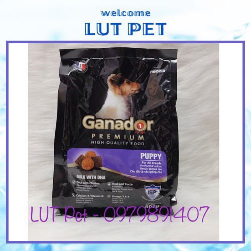 Thức ăn hạt cho chó Ganador Puppy - thức ăn khô cho chó nhỏ (vị sữa giàu DHA &amp; canxi cần thiết cho sự phát triển 400gr)