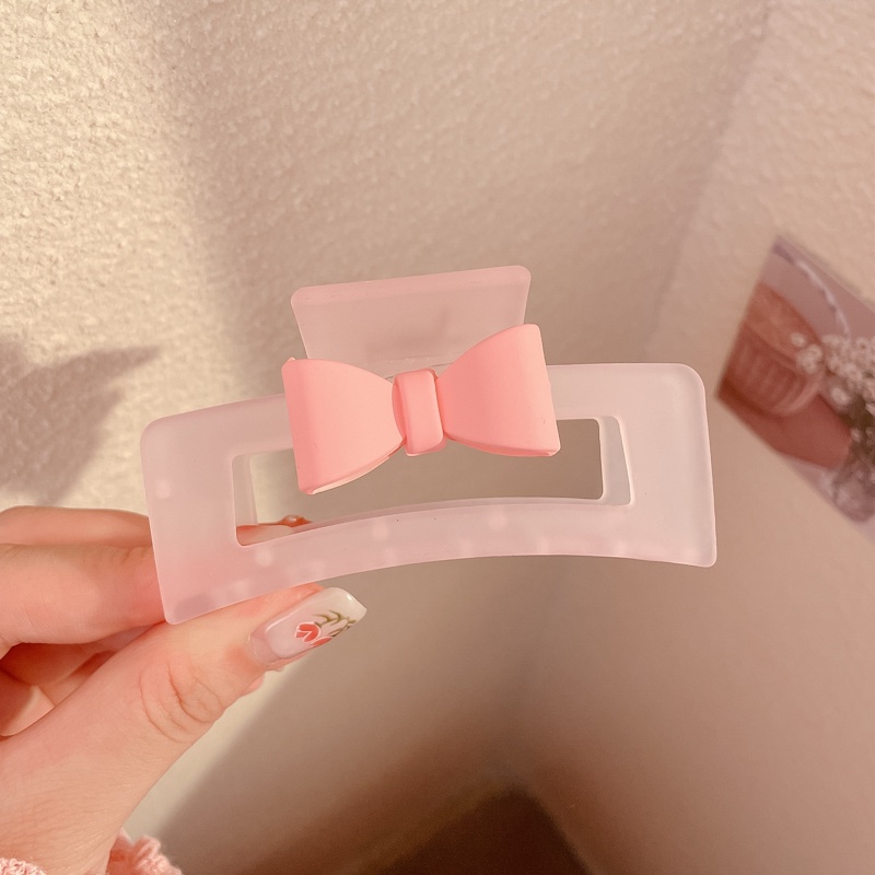 Kẹp Tóc Hình Vuông/Trái Tim Bằng Acrylic Đơn Giản Dành Cho Nữ