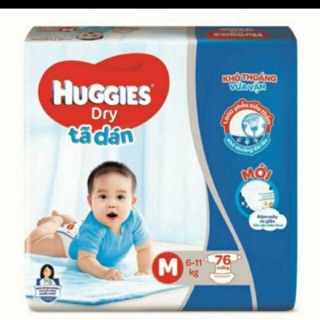 Bỉm dán huggies đệm mây size M76,L68