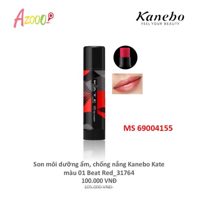 Son dưỡng chống nắng kanebo Kate màu Đỏ - Màu Cam | BigBuy360 - bigbuy360.vn