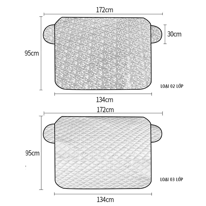 Bạt phủ tráng nhôm chống nắng kính lái cho xe sedan, SUV - BAT2101