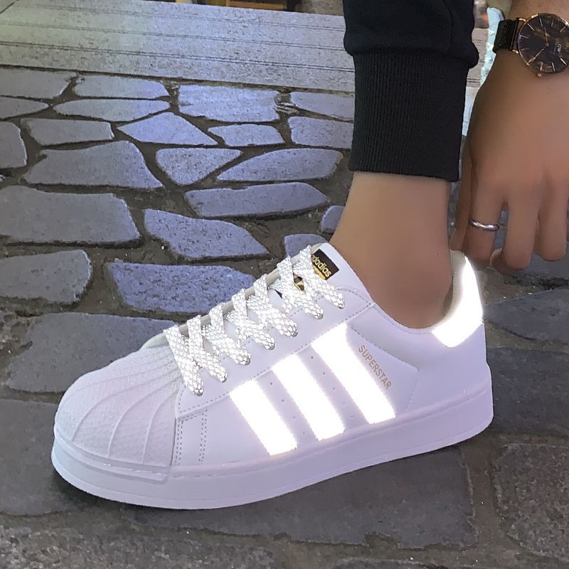 【2021】Giày đôi Adidas shell-toe 2020 vỏ mới nữ sinh phản quang nam hàn quốc màu trắng hàng trăm