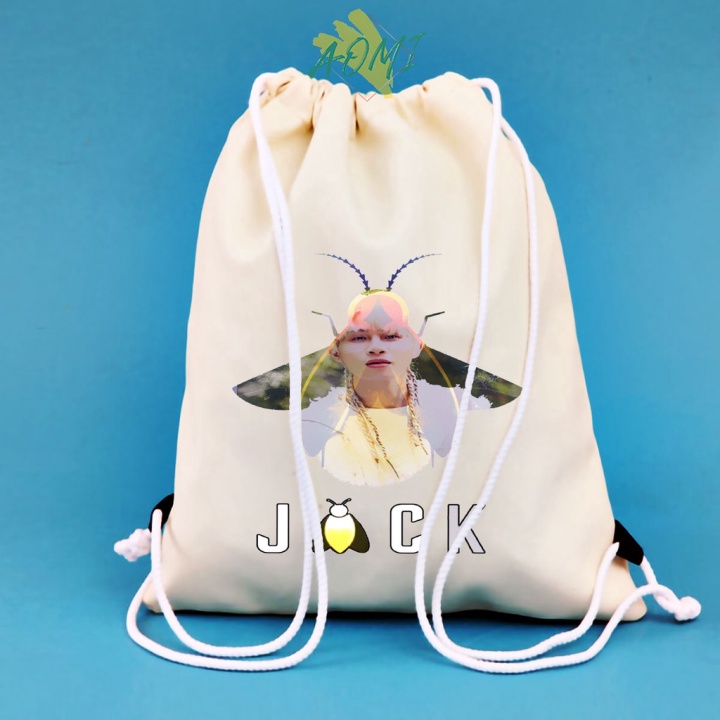 BALO MINI JACK ĐÓM AOMIVN DÂY RÚT NHỎ XINH UNISEX CHẤT CANVAS THỜI TRANG CUTE XINH ĐẸP TIỆN ÍCH DẠO PHỐ