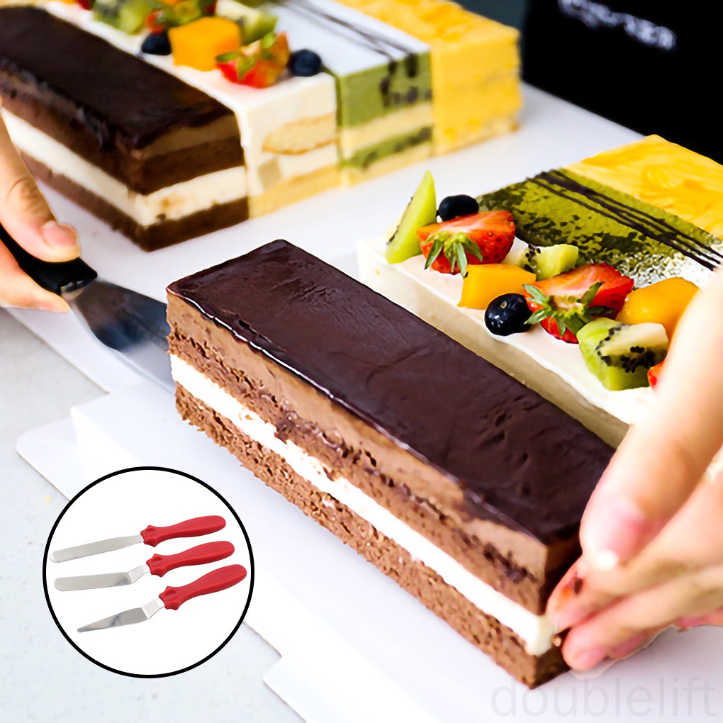 Set 3 Dụng Cụ Phết Láng Mặt Bánh Kem Bằng Thép Không Gỉ