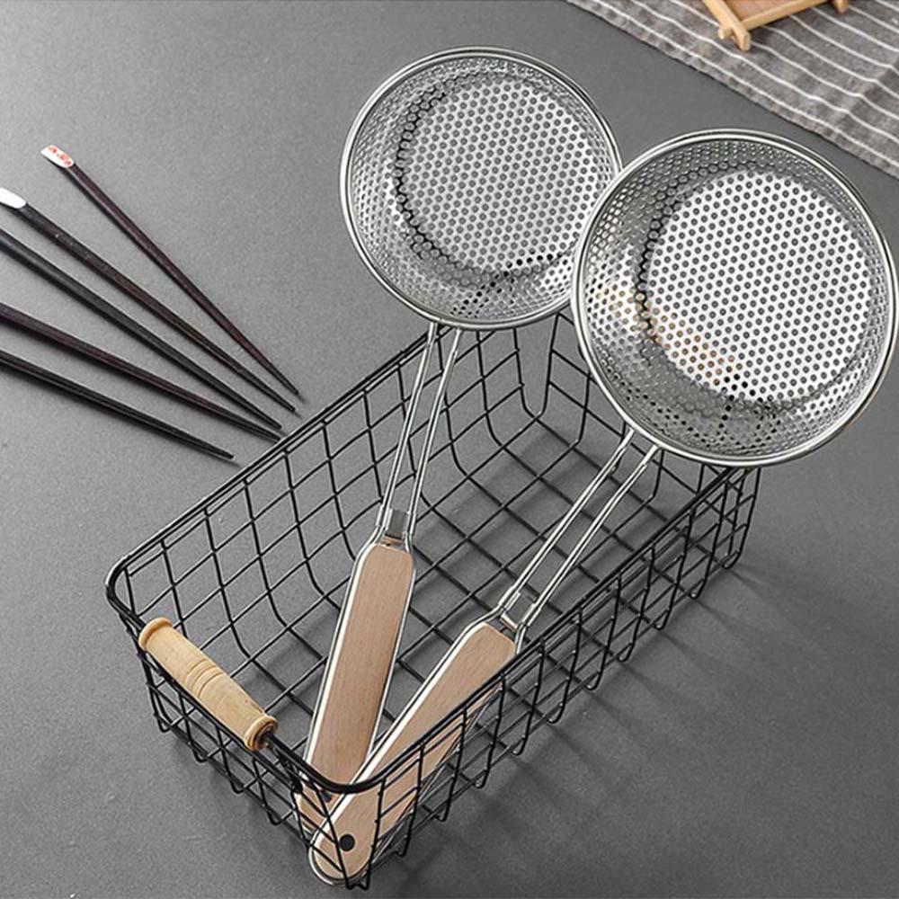 Dụng cụ rây lọc có tay cầm dài bằng gỗ tiện lợi dành cho nhà bếp