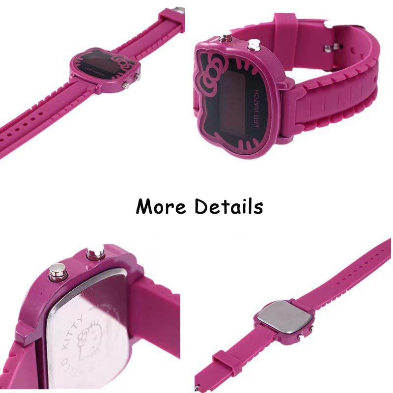 Đồng Hồ Điện Tử Đeo Tay Chống Thấm Nước Hoạ Tiết Hình Hello Kitty Độc Đáo