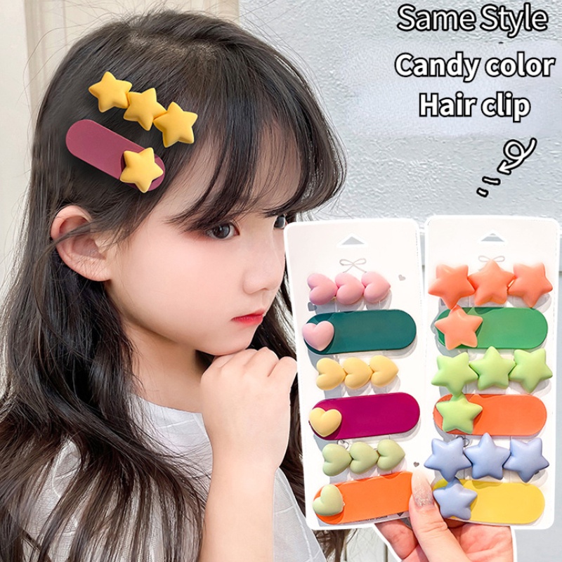 Set 4 / 5 / 6 Kẹp Tóc Hình Hoa / Giọt Nước Dễ Thương Cho Bé Gái