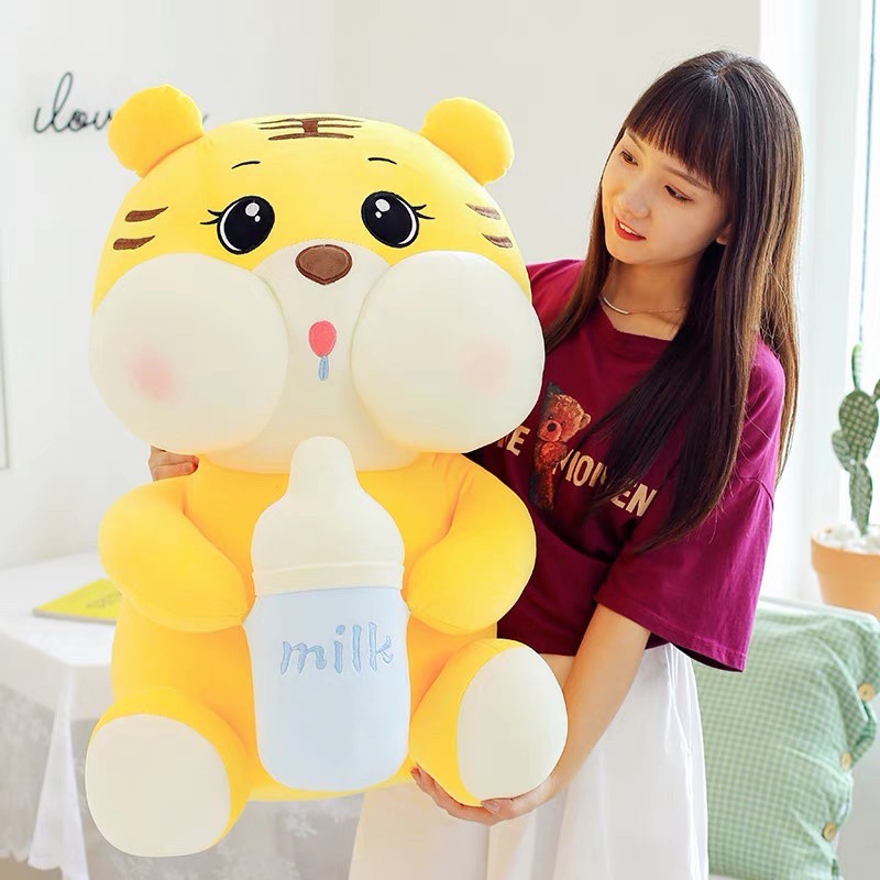 FREE SHIP - Thú bông bé hổ hàng loại 1, Gấu bông hổ ôm bình sữa siêu mềm, siêu mịn, siêu cute, hàng xịn xò