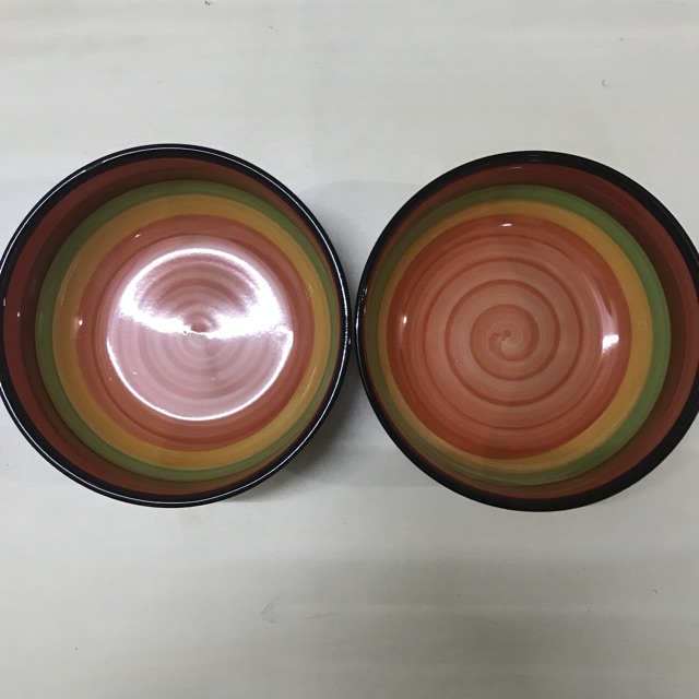 Set 2 Tô Sứ Cầu Vồng 7inch 18cm - Tô Sâu Lòng Tráng Men Cao Cấp - Tô Phở Tô Canh