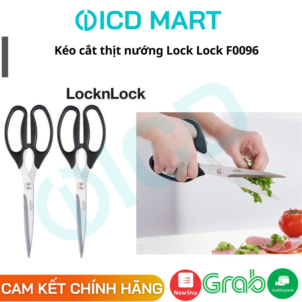 [LOCK&amp;LOCK CHÍNH HÃNG] Kéo Cắt Thịt Nướng Bulgogi Scissors Lock&amp;Lock F00096 màu đen