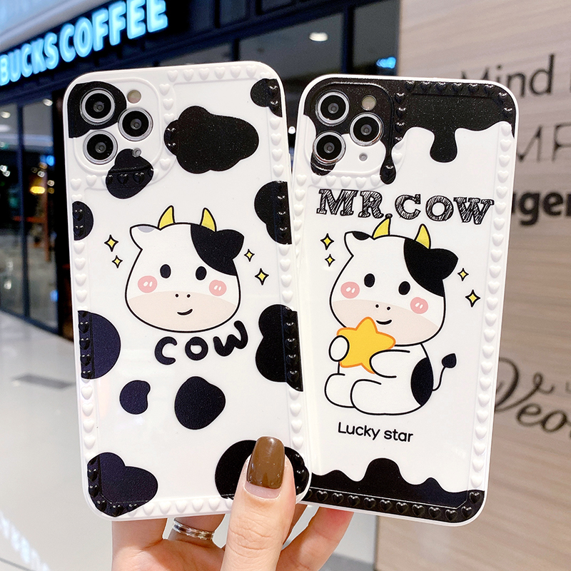 Ốp điện thoại mềm hình bò đáng yêu cho iPhone 12 11 Pro Max 6 6s 7 8 Plus XR X XS MAX mini | BigBuy360 - bigbuy360.vn