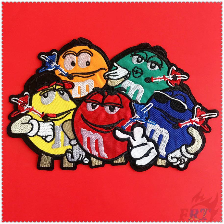 ✿ Fashion Brand：M&amp;M's Iron-on Patch ✿ 1Pc Large Size Diy Embroidery Patch Iron on Sew on Badges Patches