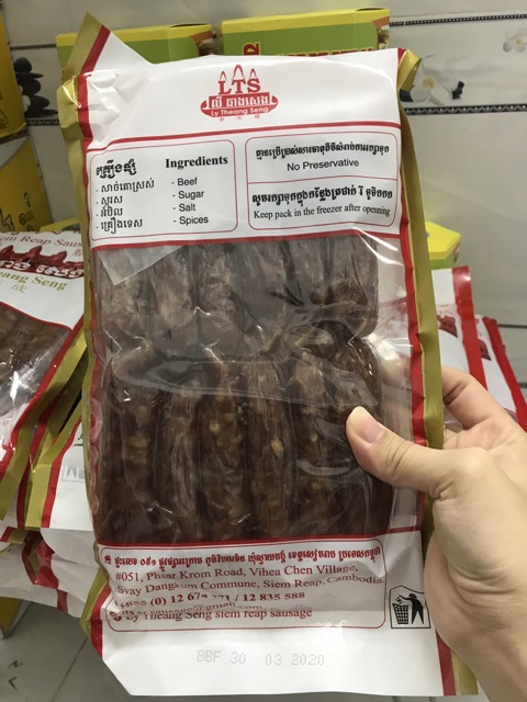 Lạp xưởng heo & bò đặc sản Campuchia