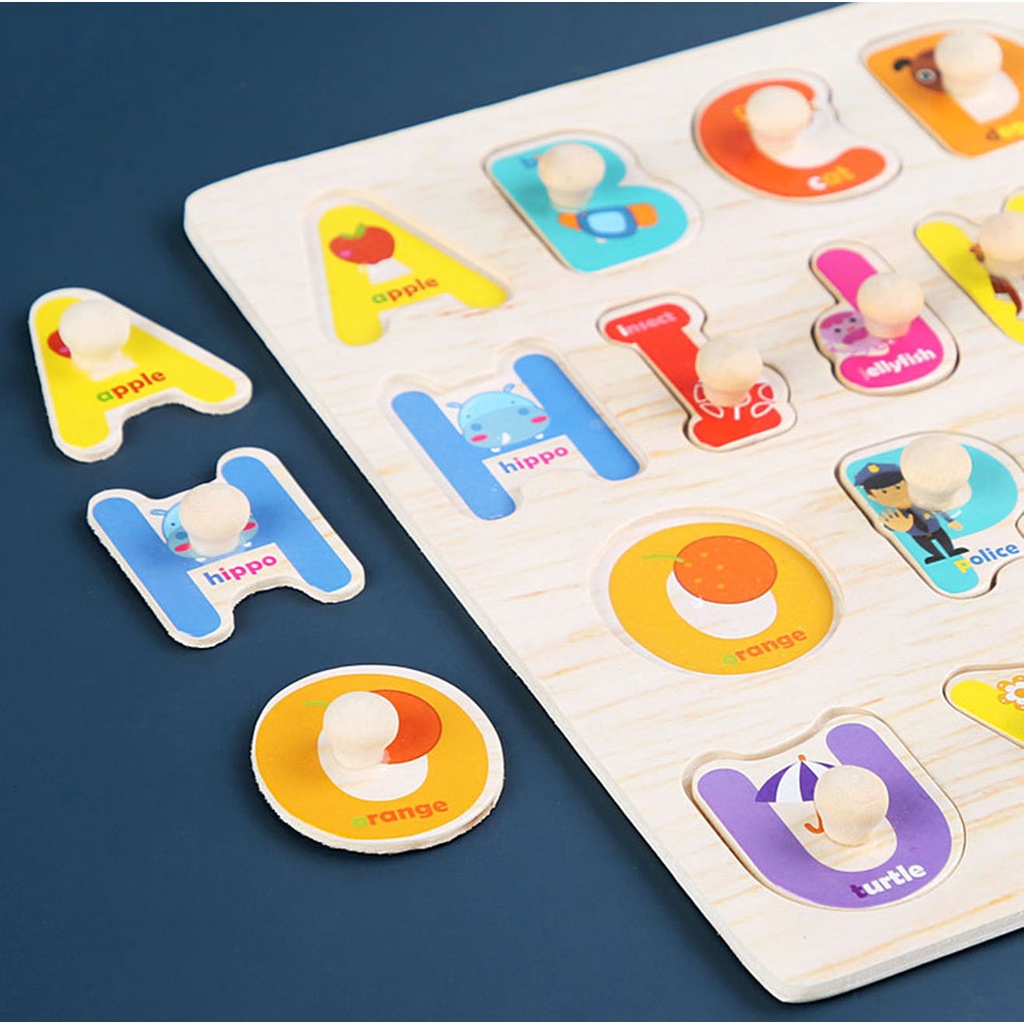 Loại to 30x22cm - Đồ Chơi Trẻ Em Bảng Ghép Hình Núm Gỗ Thông Minh Cho Bé - Đồ chơi trí tuệ
