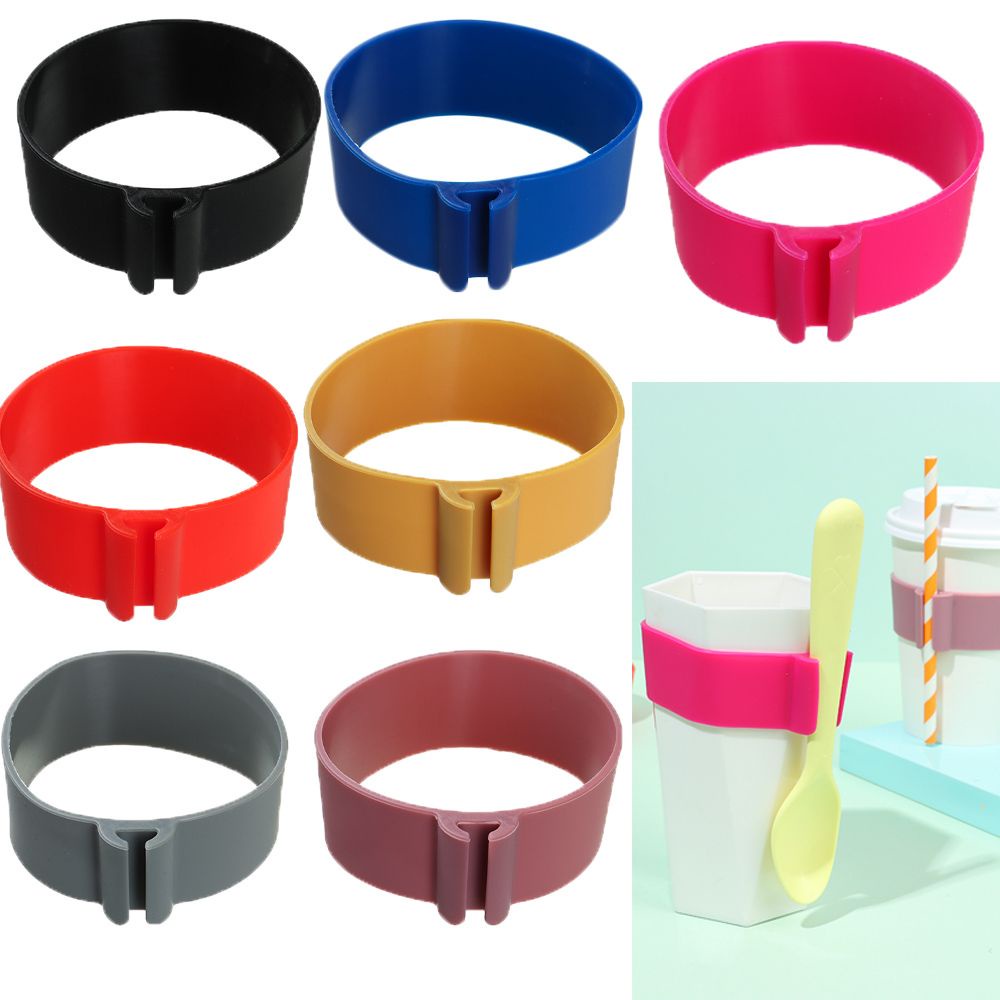 Vỏ Silicone Bọc Cốc Thủy Tinh Cách Nhiệt Chống Trượt Chịu Nhiệt Tái Sử Dụng Nhiều Màu Sắc