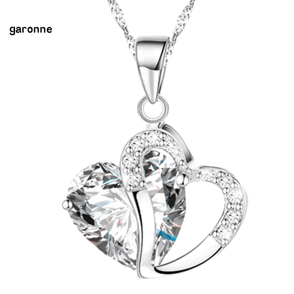 Vòng cổ mặt hình trái tim đính đá zircon thời trang cho nữ