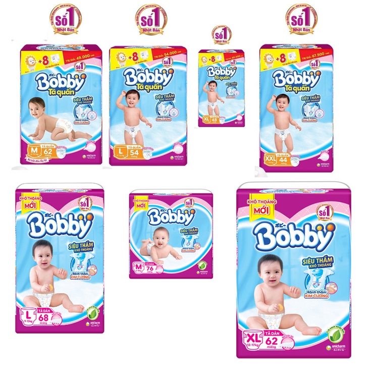 TÃ/BỈM QUẦN/DÁN BOBBY ĐỦ SIZE NB1,NB2,S,M,L,Xl,XXL