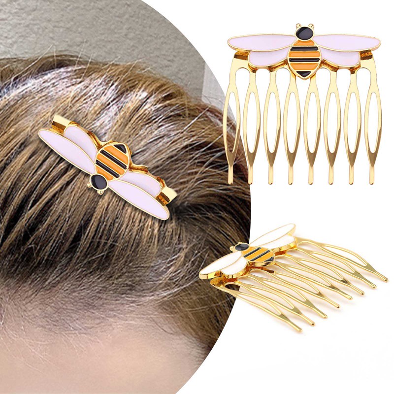 Lược cài tóc hình chú ong tráng men xinh xắn cho nữ