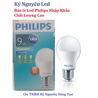 Đèn Led Búp Philips 9w Essential Trắng/Vàng