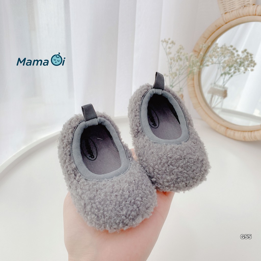 Giày búp bê lông xù màu xám tập đi cho bé của Mama Ơi - Thời trang cho bé