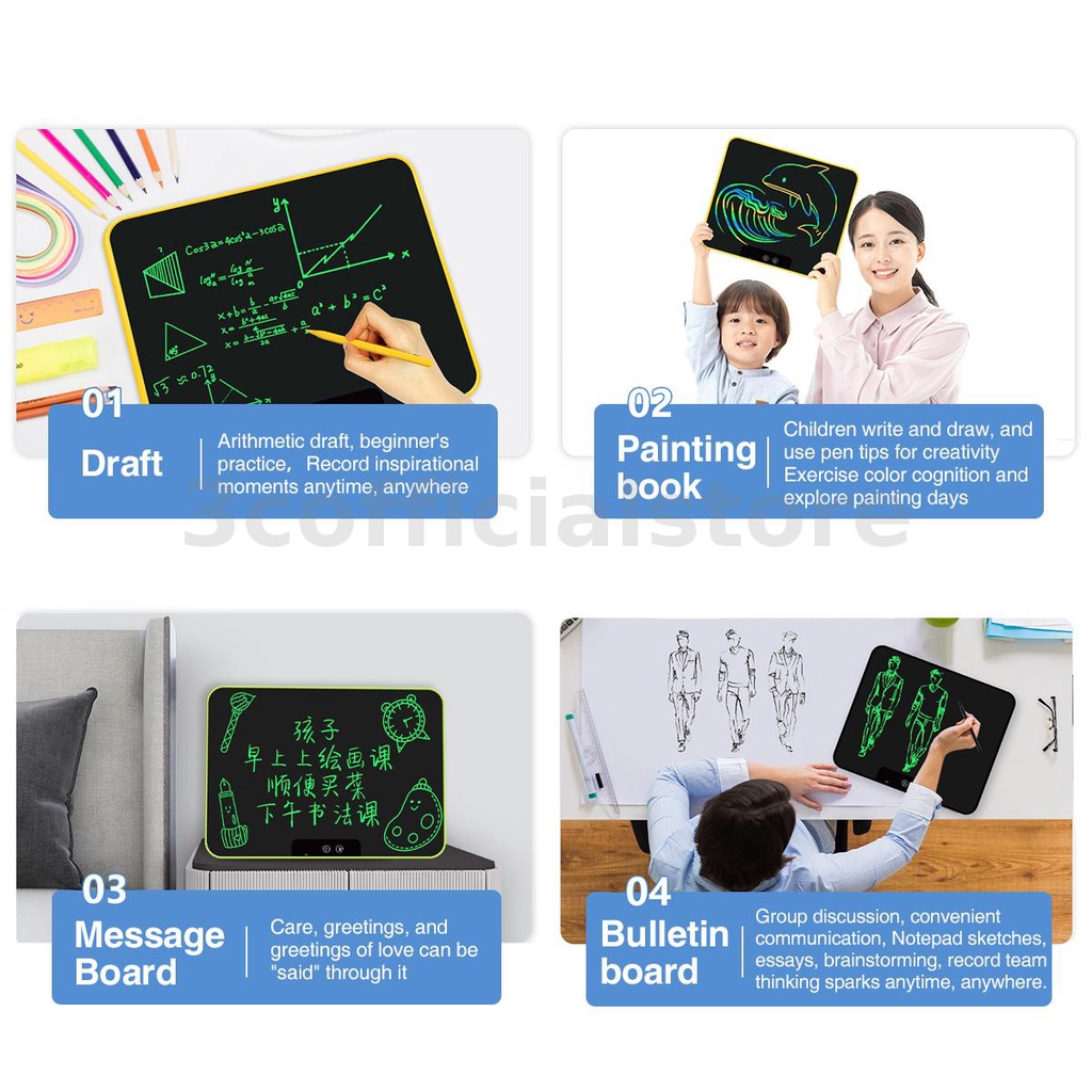 Bảng Viết Điện Tử Thông Minh Màn Hình LCD 18 "Hai Trong Một