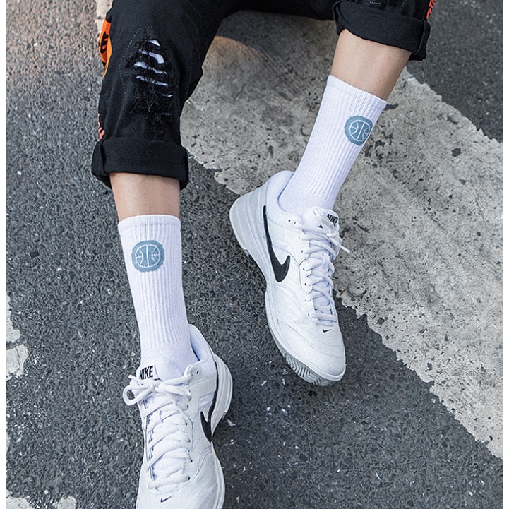 Tất nam nữ cổ cao nhiều màu sắc phong cách thể thao, tất vớ unisex cá tính
