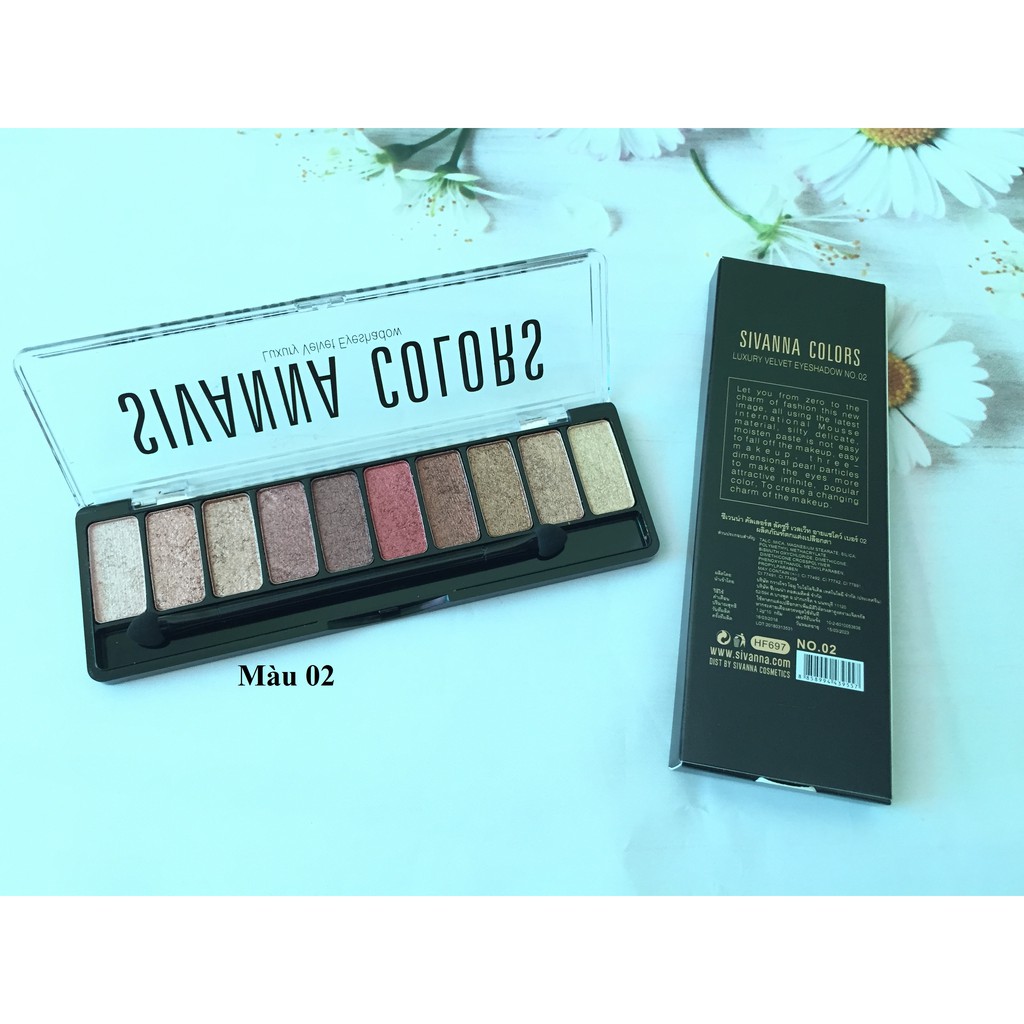 PHẤN MẮT SIVANNA LUXURY VELVET EYESHADOW 10 Ô HF697