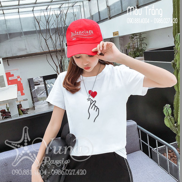 Áo Thun Thái Fom Rộng Thêu Thả Tim Cao Cấp - Fom to dưới 65kg