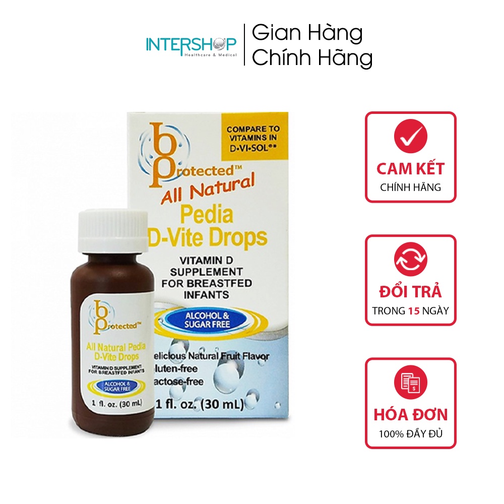 Vitamin D3 Pedia D Vite Drops Bprotected - Vitamin D3 Tinh Khiết Cho Trẻ Sơ Sinh &amp; Trẻ Nhỏ Từ Mỹ