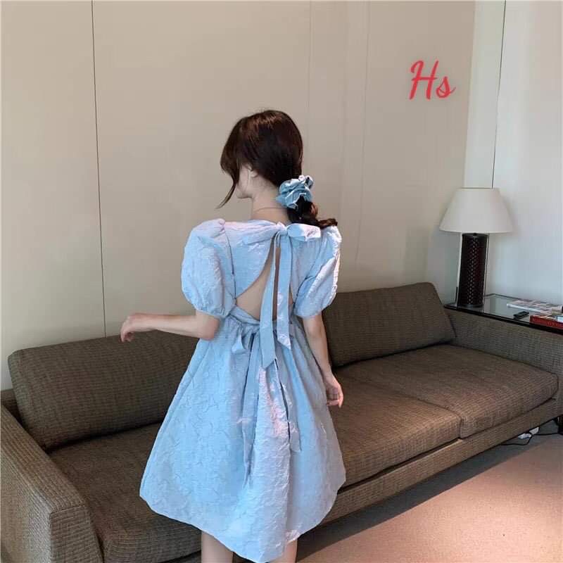 Váy xốp buộc nơ lưng HS6