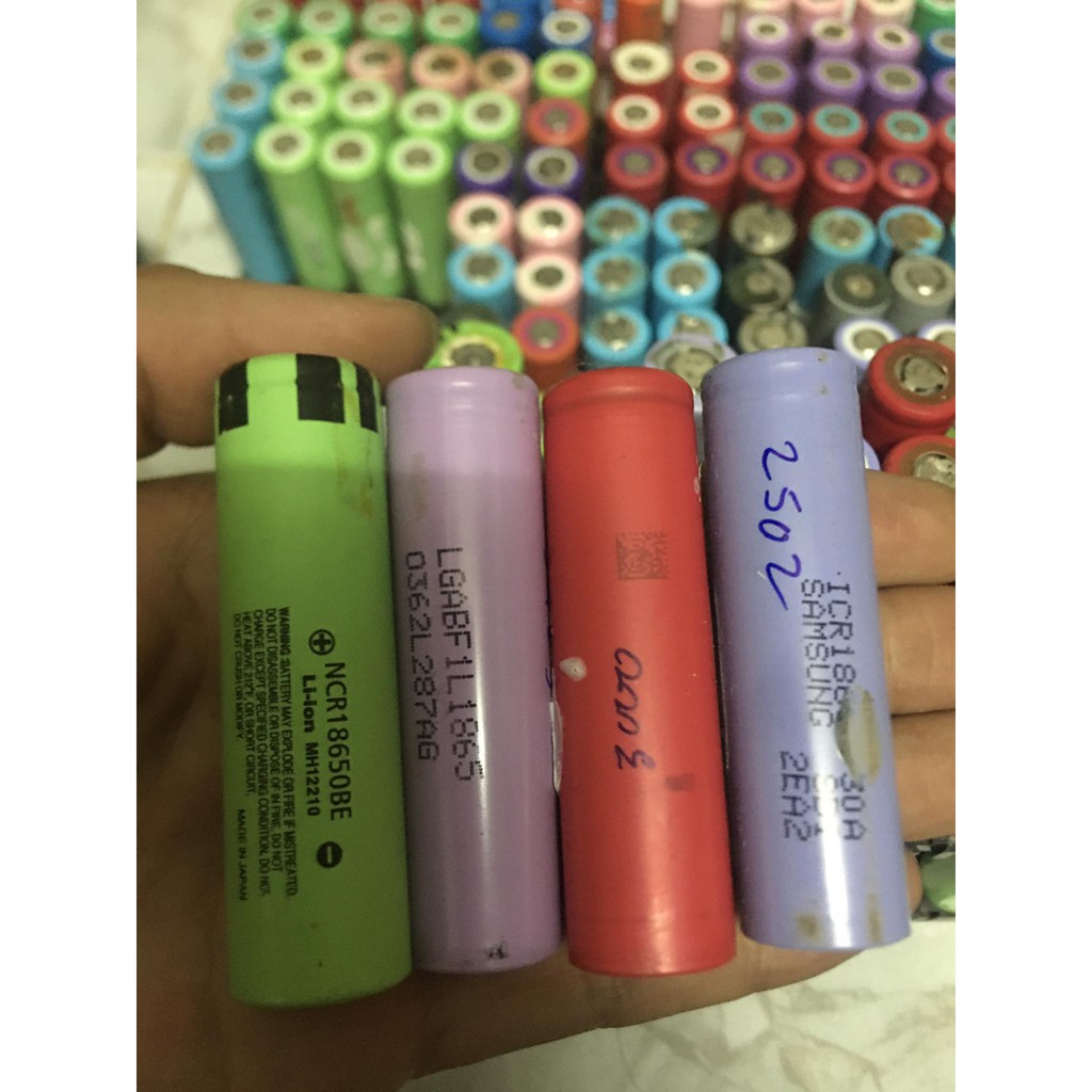 combo 10 pin 18650 dung lượng 2500mah-2800mah cũ