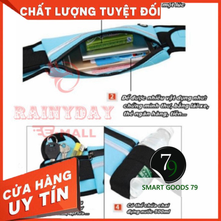 [ Chính Hãng ] [Freeship hàng cao cấp] Túi đeo hông chạy bộ đai ngang bụng đựng đồ điện thoại bình nước cho nam nữ tập c