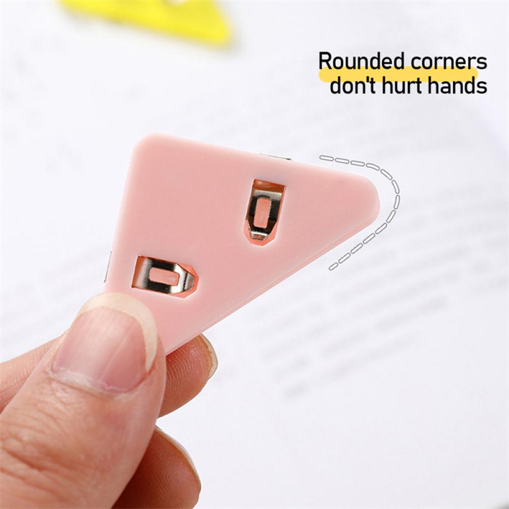 Bộ 5 Kẹp Góc Sách Hình Tam Giác Trong Suốt Dễ Thương E4I1