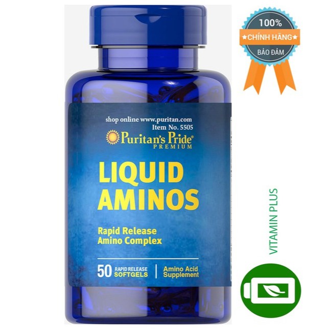 Viên uống kích thích ăn ngon, hỗ trợ tăng cơ, tăng cân (chứa L-Lysine, L-Arginine, L-Cysteine...)  Liquid Aminos 50 viên