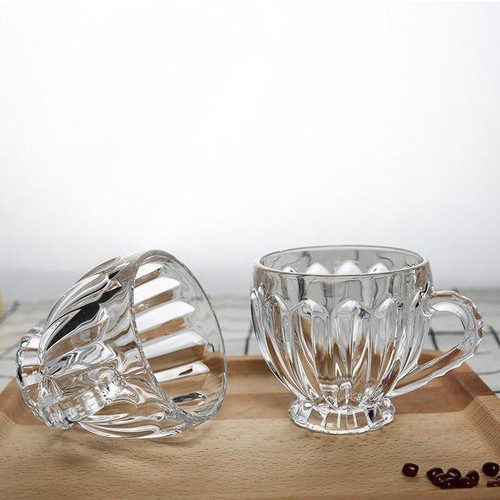 Bộ 6 chiếc cốc thủy tinh dày dặn, sang trọng, tinh tế, dung tích 195ml