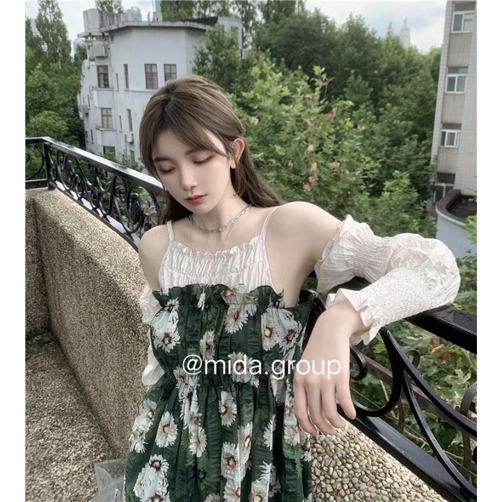 [ORDER] Đầm rớt vai hoa vintage xinh xắn