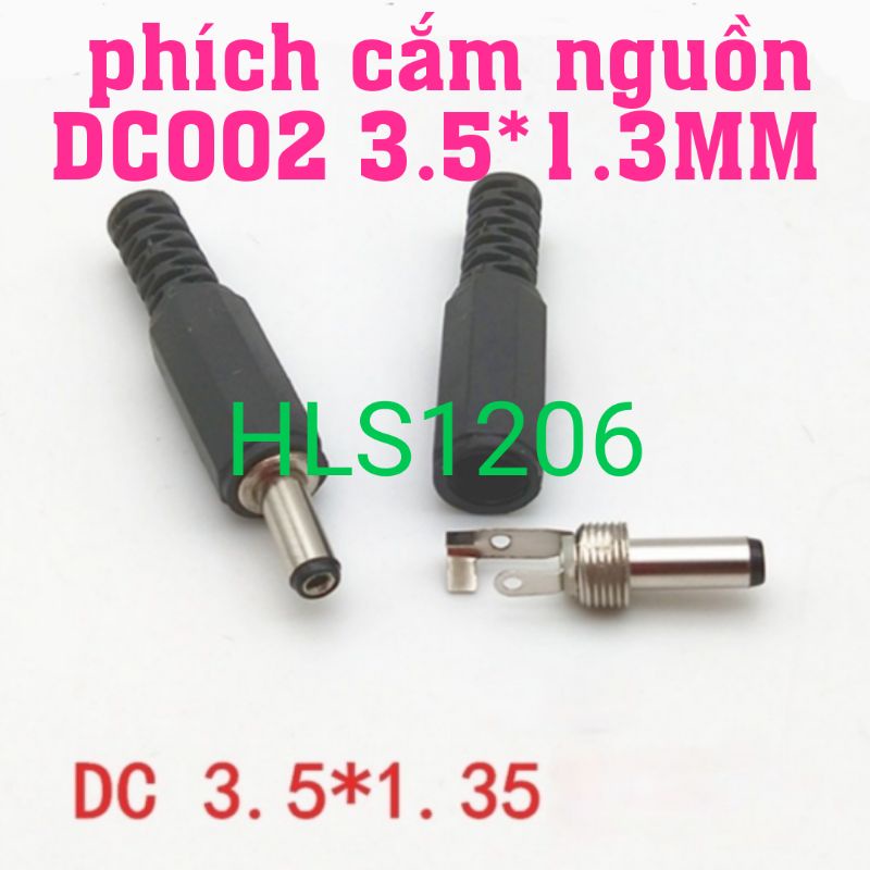 Phích cắm nguồn DC 002  3.5*1.3mm