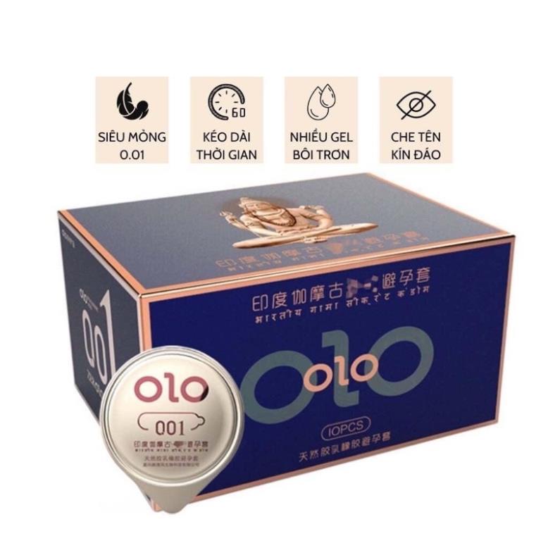 Bao cao su OLO Indian Gamma Delay Blue, , siêu mỏng 001, kéo dài thời gian quan hệ, hàng chính hãng
