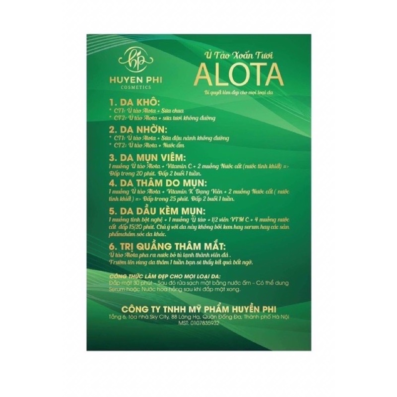 Ủ TẢO XOẮN TƯƠI ALOTA HUYỀN PHI gói dùng thử | BigBuy360 - bigbuy360.vn