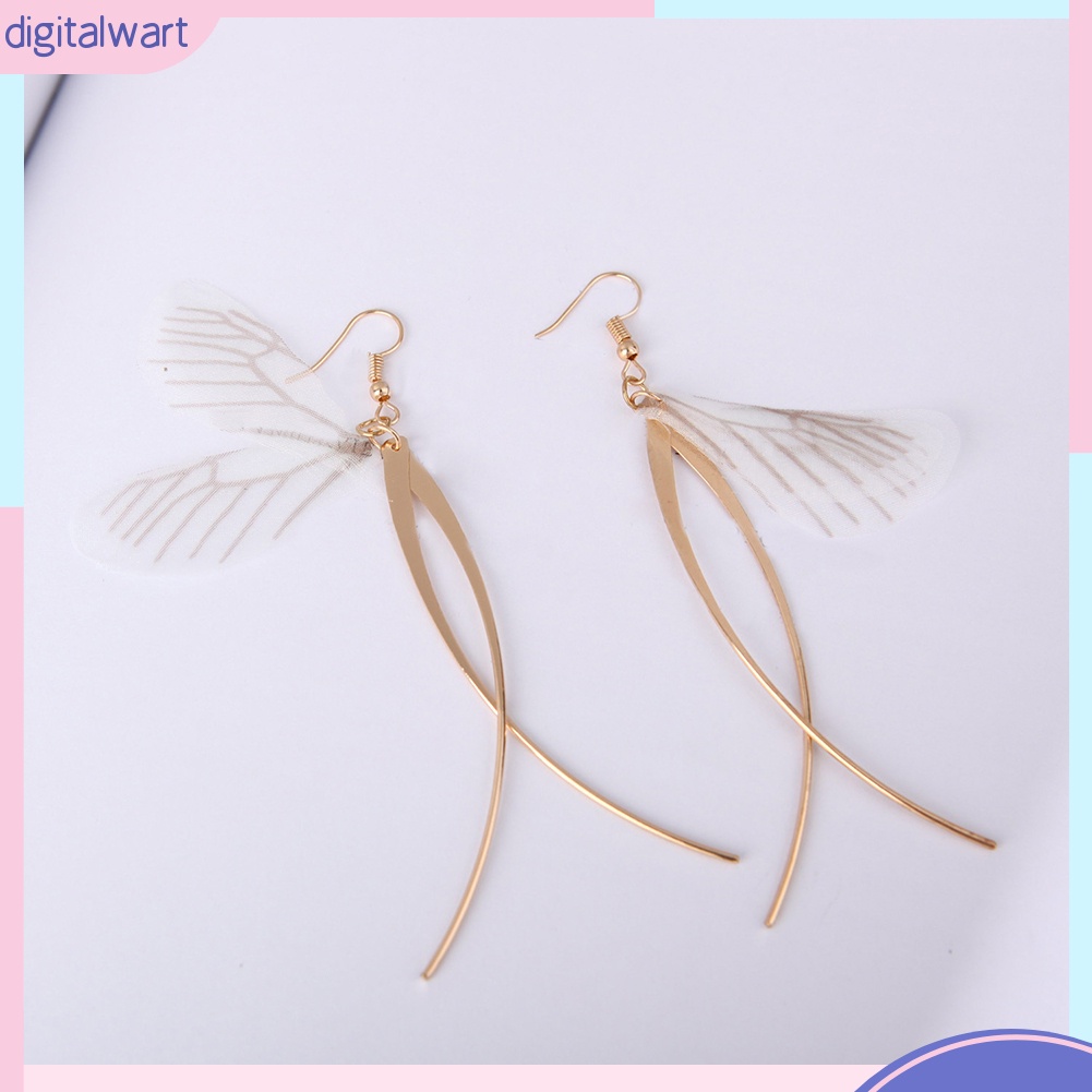 Cặp khuyên tai dáng dài phối cánh bướm xinh xắn cá tính dành cho nữ