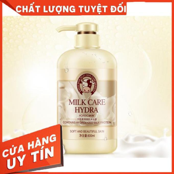 Sữa Tắm Trắng Da, Sữa Tắm Con Bò Nội Địa Trung MILK CARE HYDRA 800ml K158