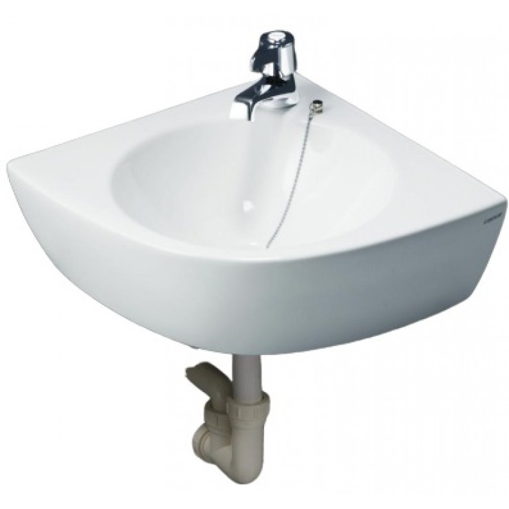 Chậu rửa lavabo treo góc L2014 Caesar 36x36cm, chính hãng