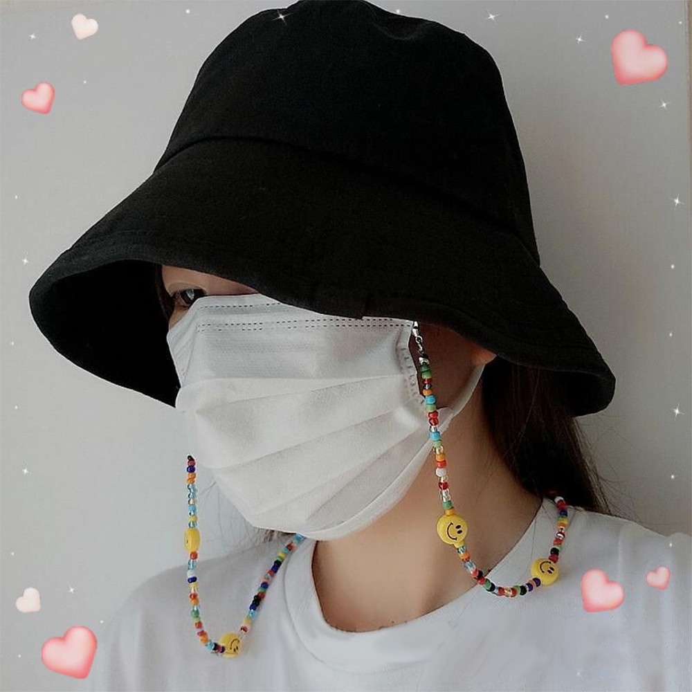 Dây Đeo Khẩu Trang Trang Trí Hình Mặt Cười/Trái Tim Nhiều Màu Sắc Đa Năng Thời Trang 66cm Cho Cặp Đôi