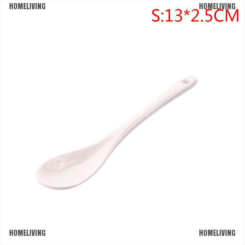 Muỗng Cà Phê / Trà / Tráng Miệng Bằng Sứ Tay Cầm Dài Màu Trắng