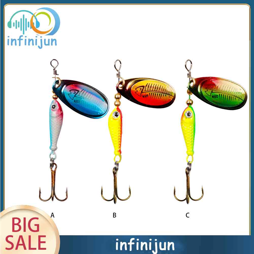 Mồi Câu Cá Giả Bằng Kim Loại Đính Sequin Xoay Được